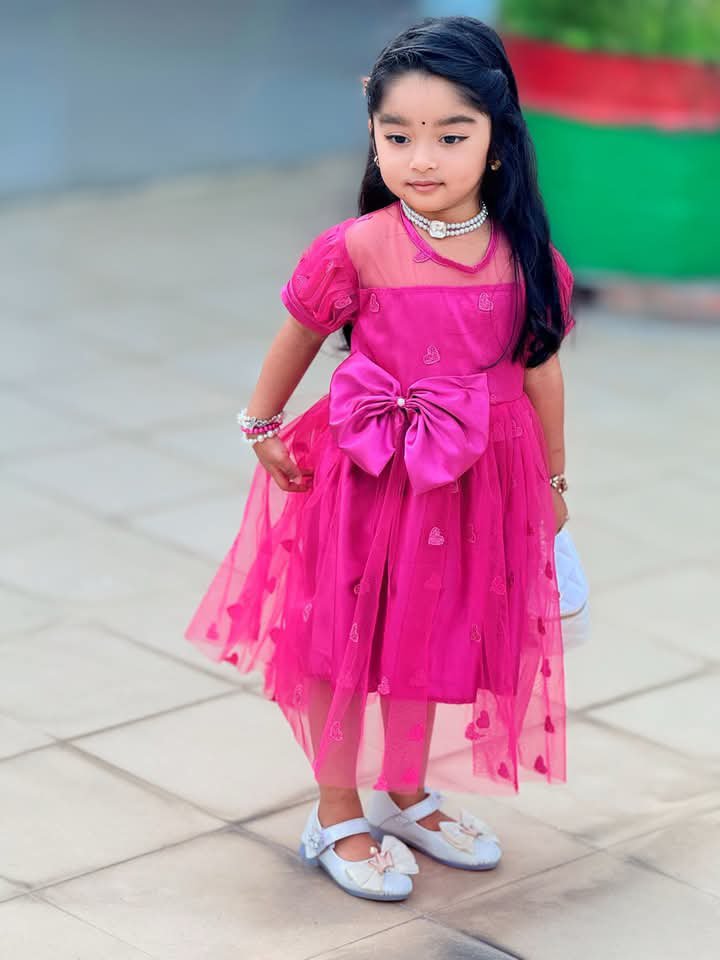 Magenta Love Net Fairy Frock