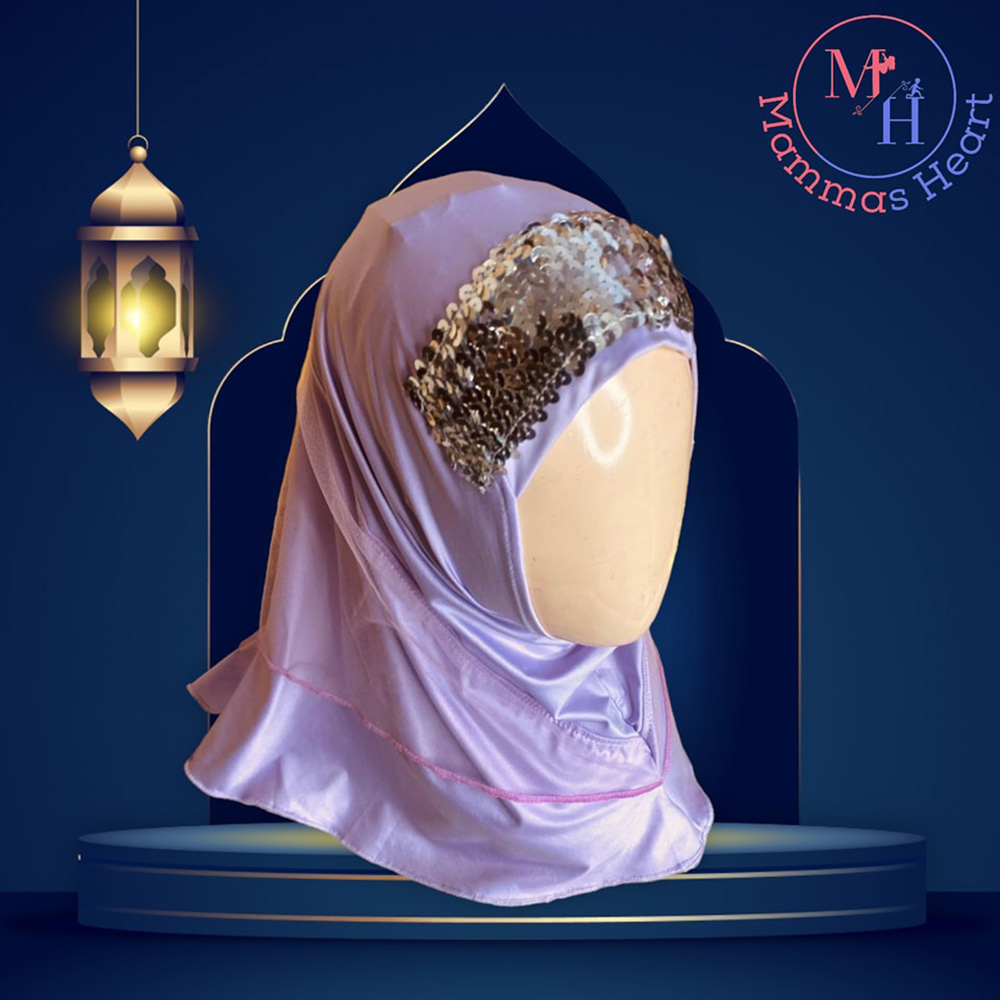 Purple Sequin Baby Hijab - Baby Hijab (1-6Y)