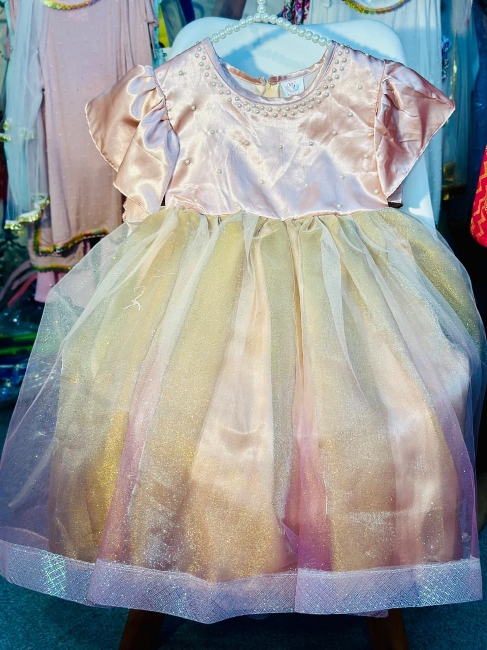 Pearl Fairy Gown - Satin Silk Net Layers — ছবি 5