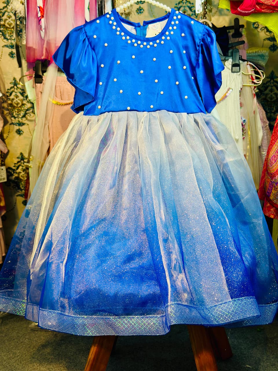 Pearl Fairy Gown - Satin Silk Net Layers — ছবি 6
