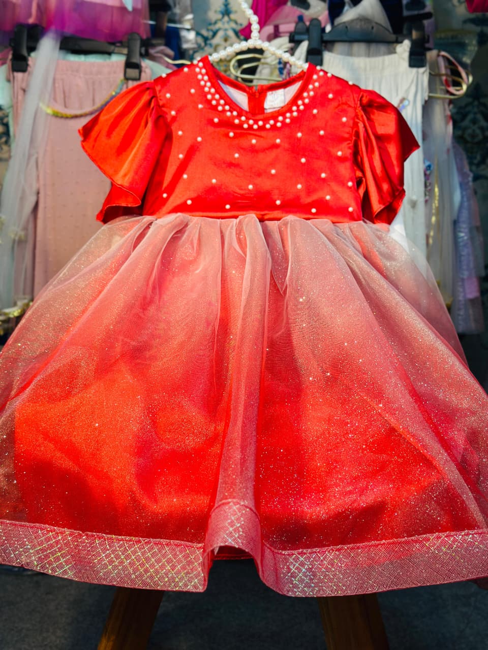 Pearl Fairy Gown - Satin Silk Net Layers — ছবি 3