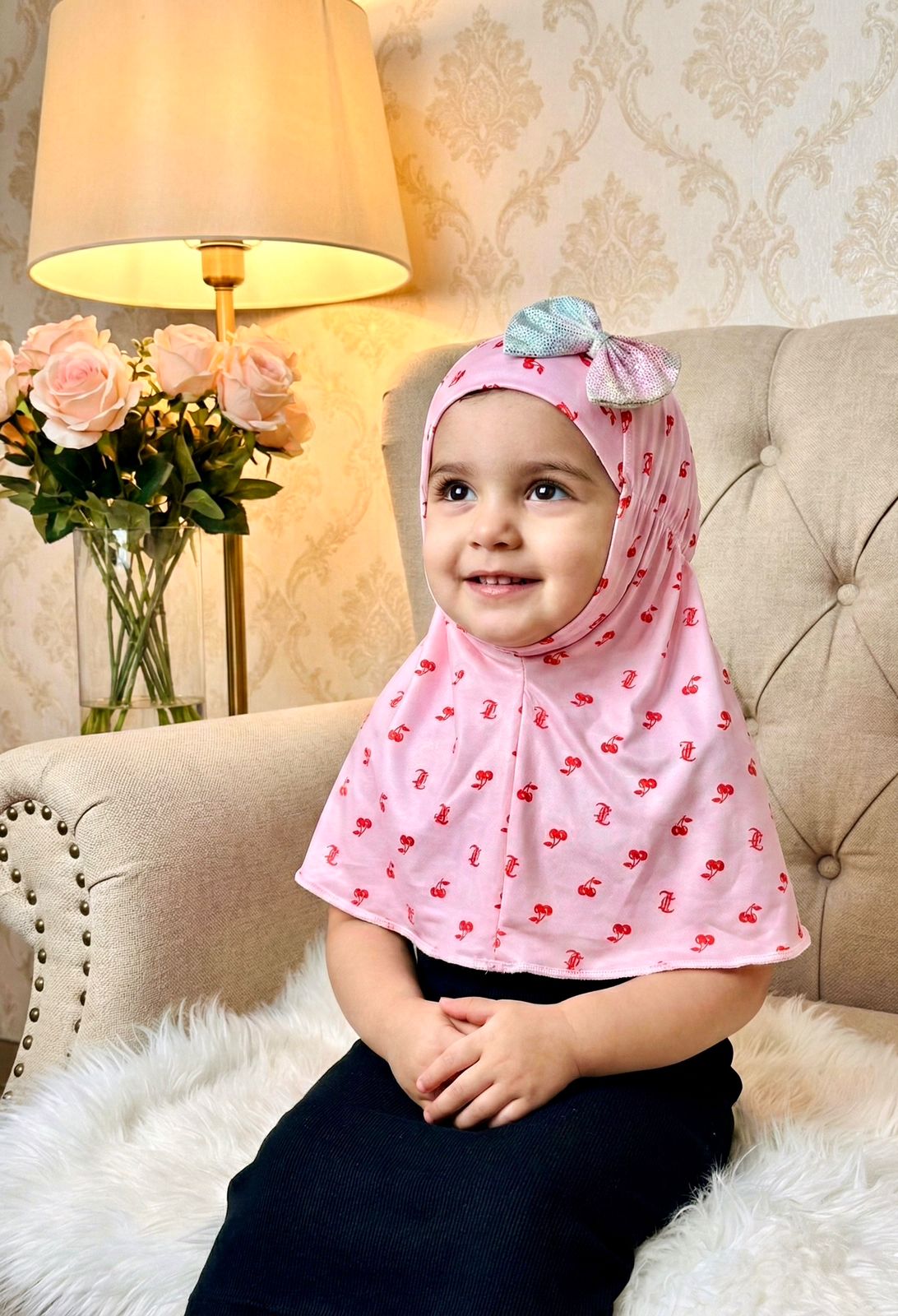 Newborn Baby Hijab with Large Bow Detail