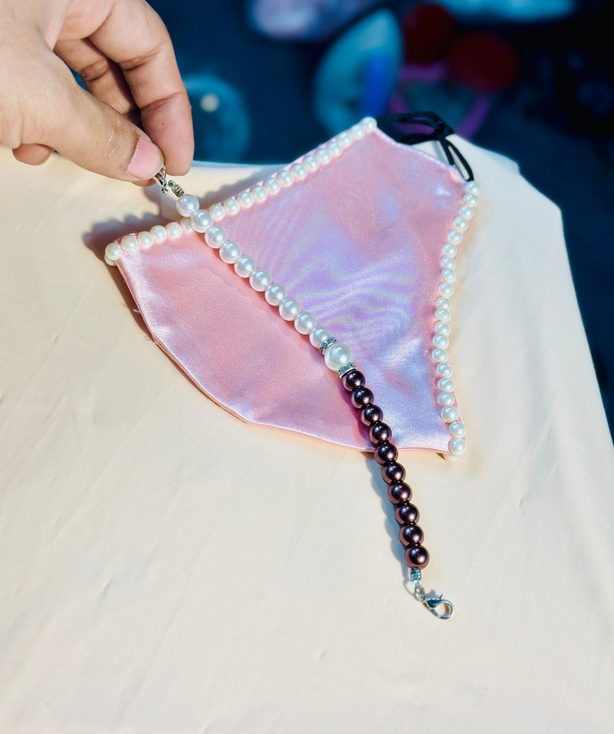 High Quality Pearl Mask Holder Chain Strap — ছবি 28