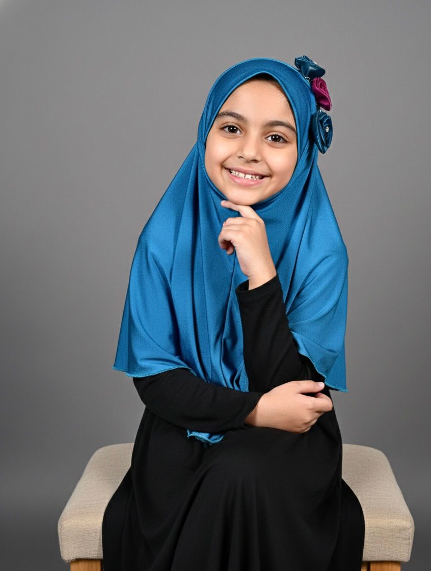 Premium Korean Spandex Hijab - Flower Lace — ছবি 12