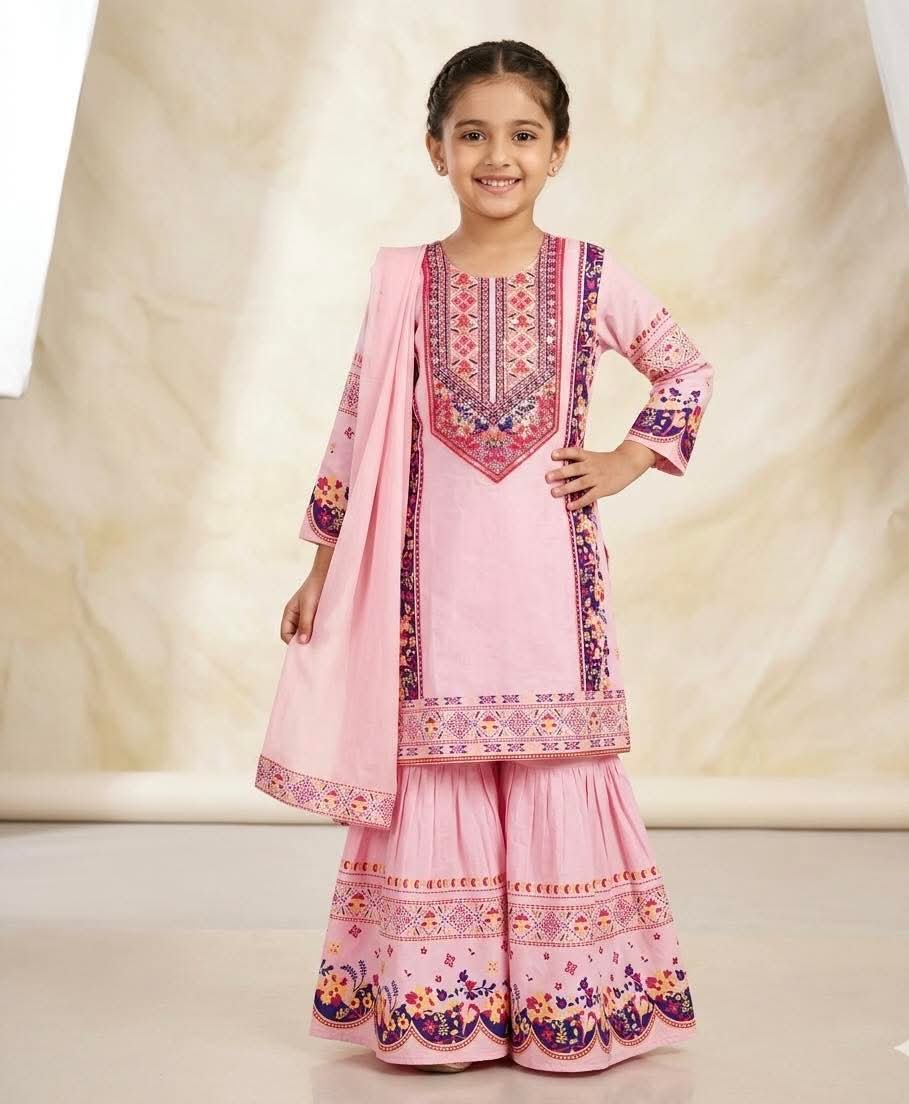 Pink With Afsan Work Kamiz