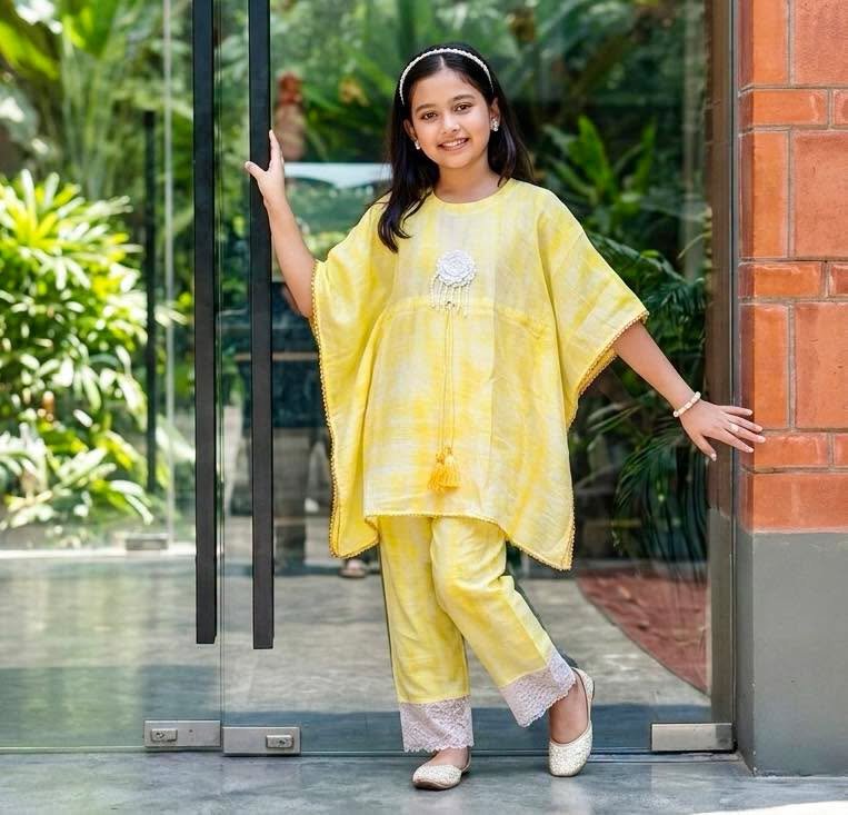 Yellow New Kaftan 2 Pc Set