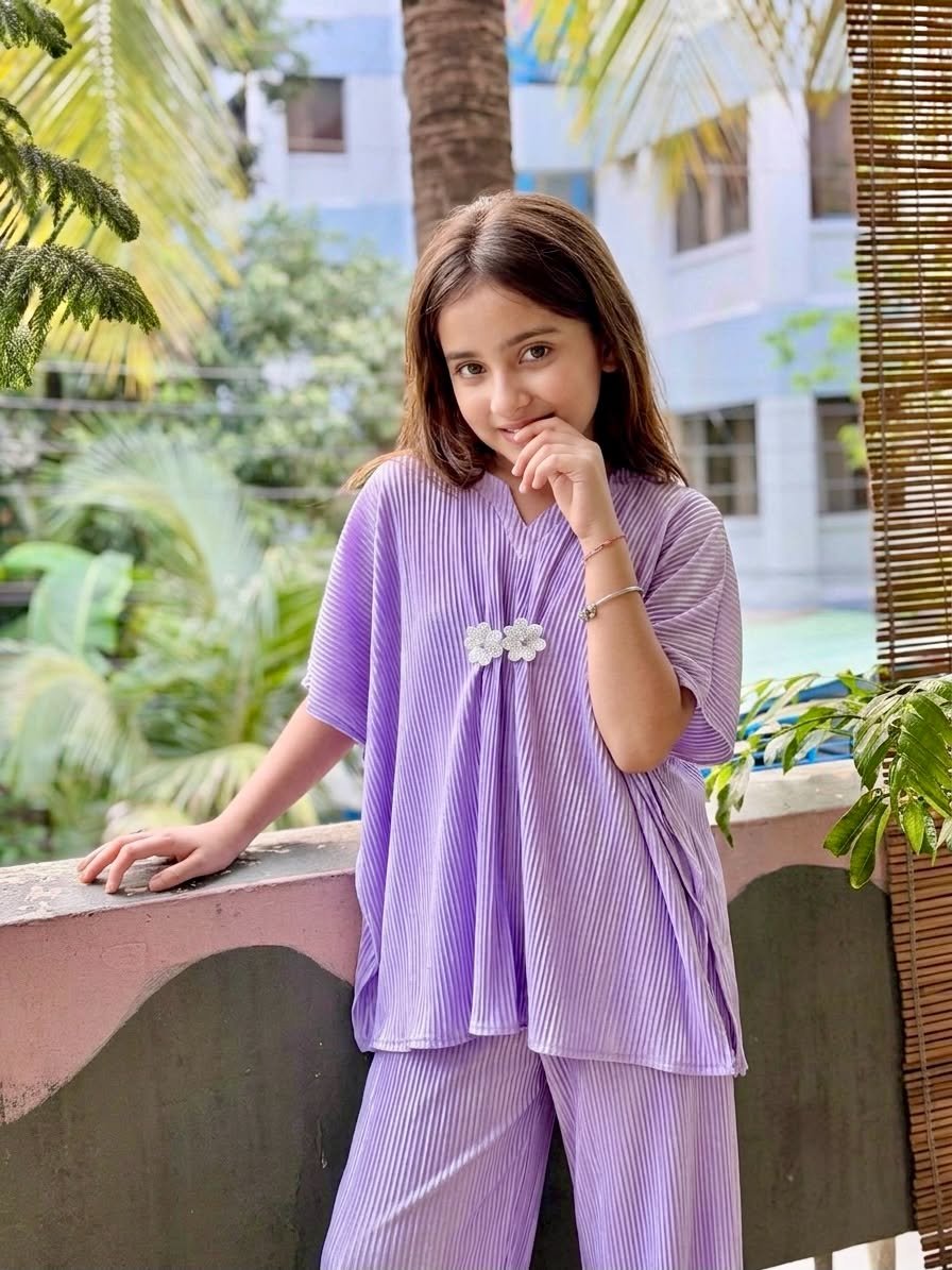 Crep Purple Kaftan — ছবি 1 — New Arrivals