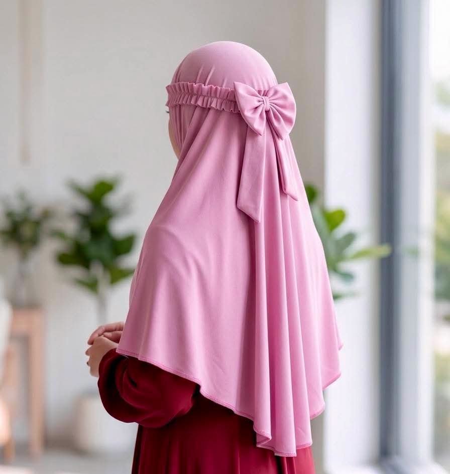 Malaysian Pink Bow Hijab — ছবি 1 — Eid Collection