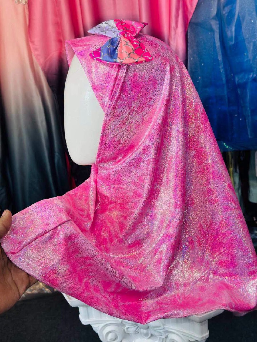 Pink crystal Mermaid Eid New Hijab — ছবি 2