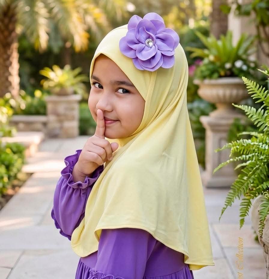 Sky Blue Korean Spandex Hijab Multi Bow — ছবি 2