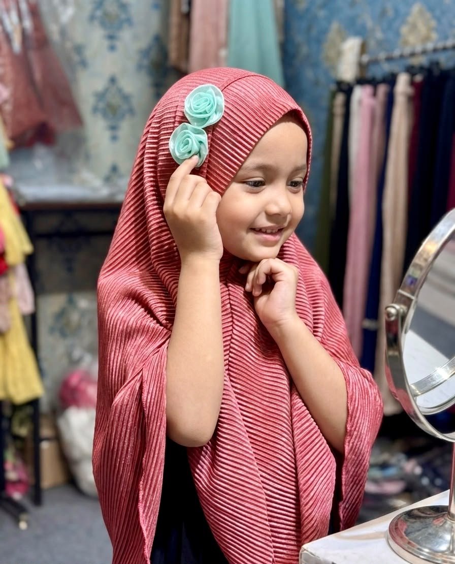 New Crep Dusty Pink Hijab — ছবি 2