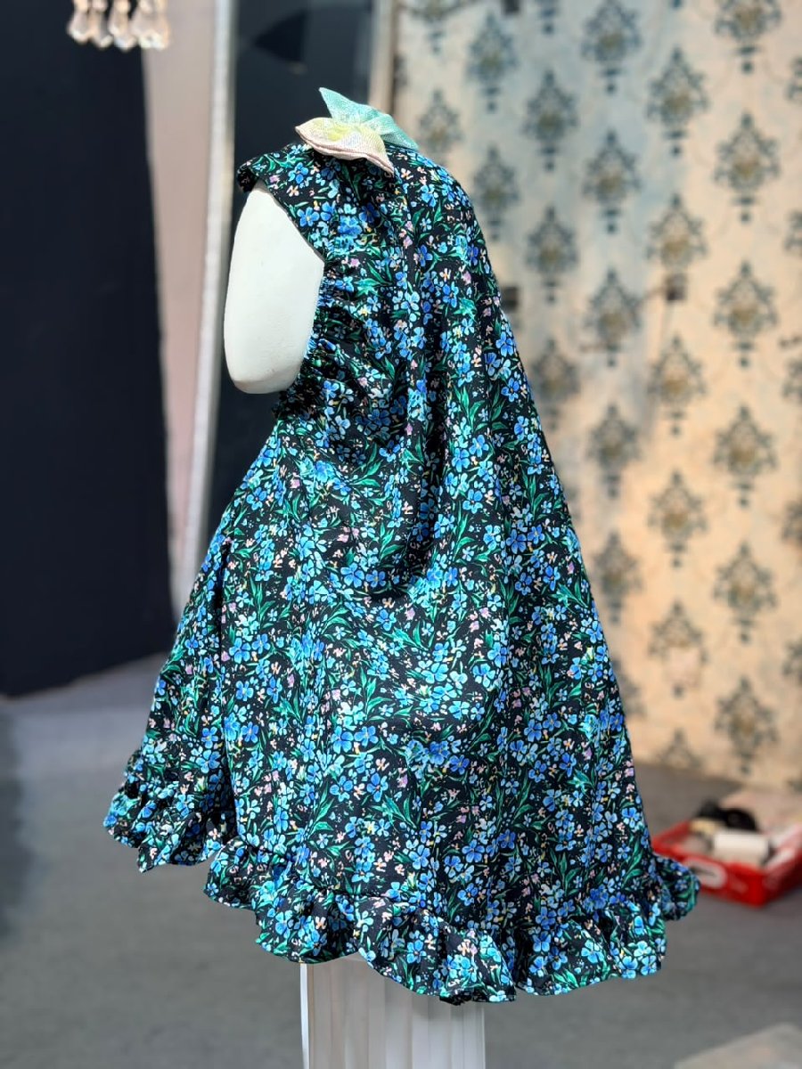 Black Flower Zorzet Hijab — ছবি 2