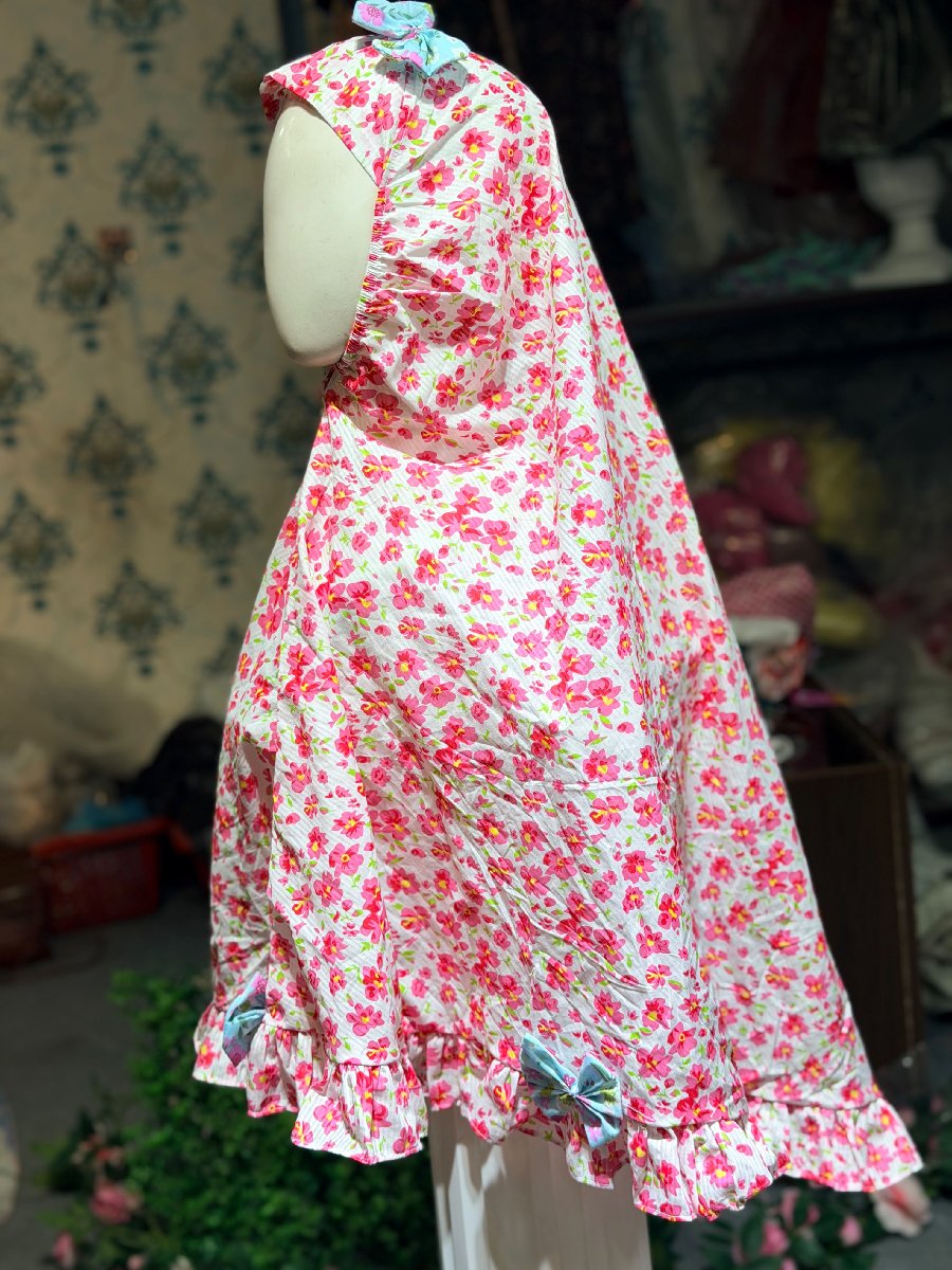 Pink Flower Cotton Eid Hijab — ছবি 2