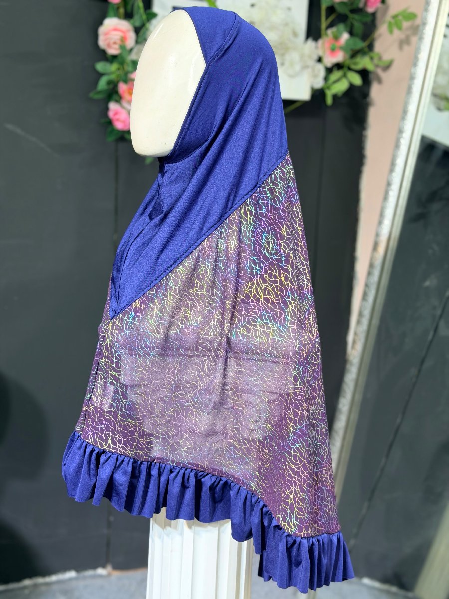 Blue Raffle Printed Eid Hijab — ছবি 2
