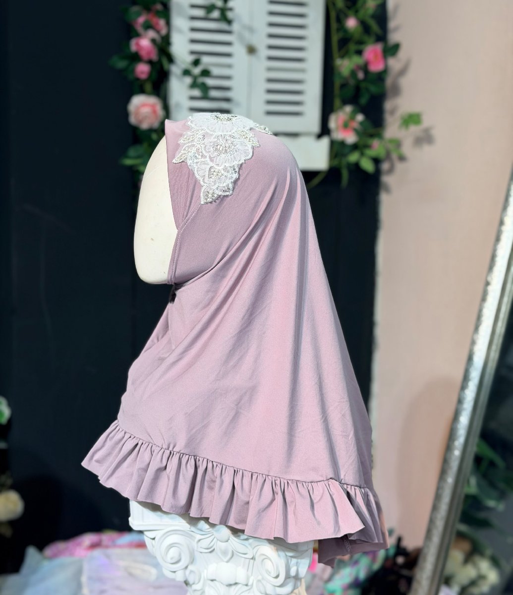 Nude Pink Kuchi Hijab Eid Collocation — ছবি 4