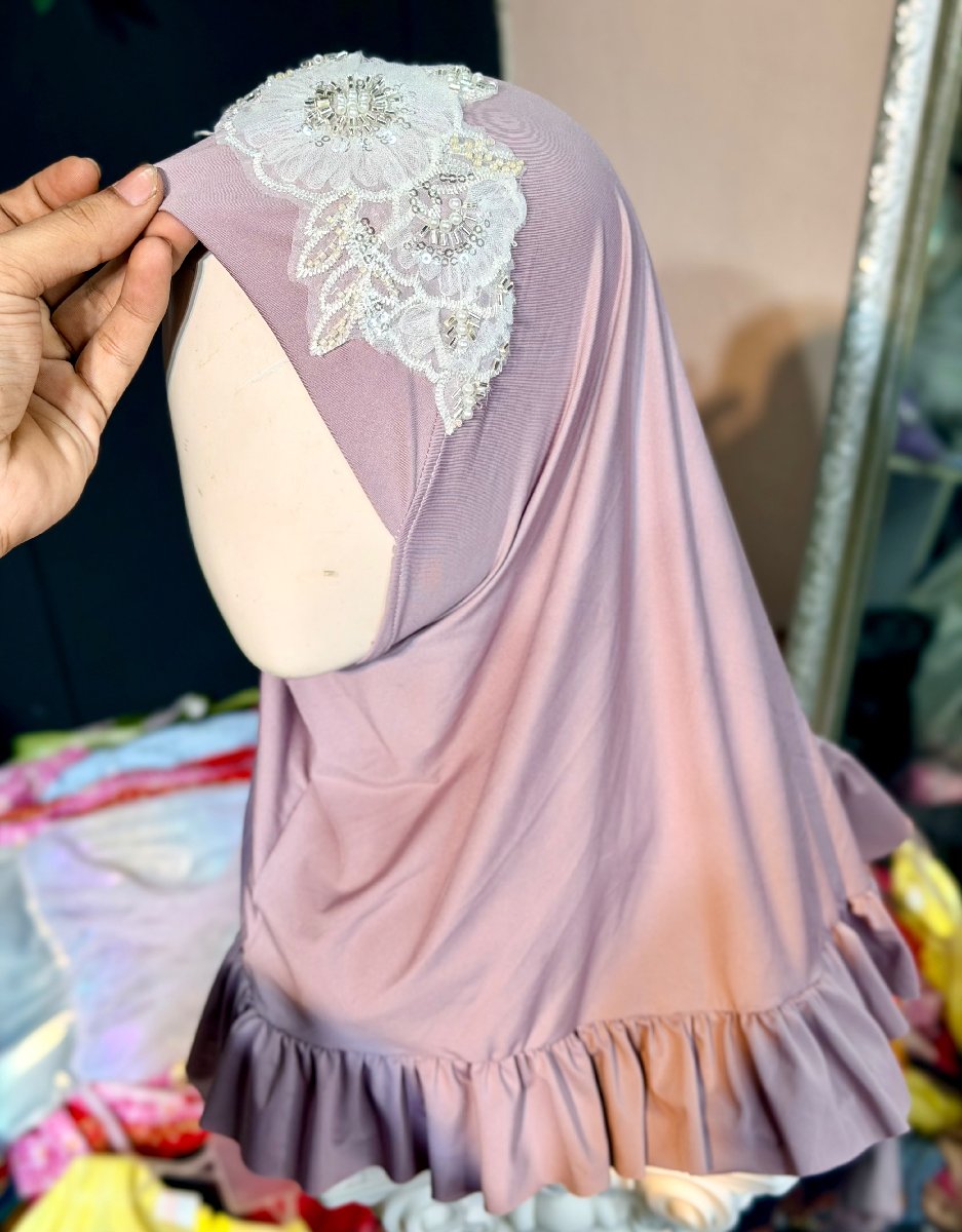 Nude Pink Kuchi Hijab Eid Collocation — ছবি 5