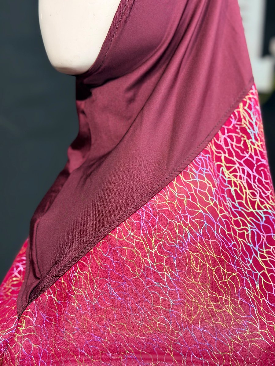 Burgundy 2 Part Eid Hijab — ছবি 3
