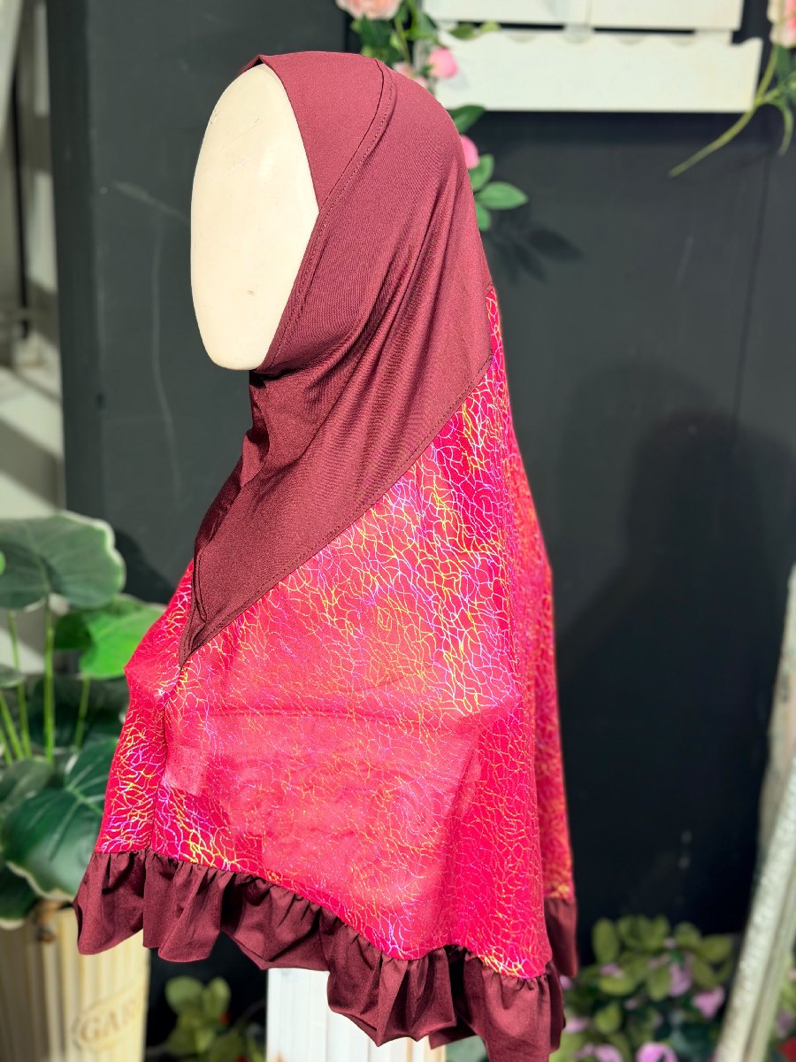 Burgundy 2 Part Eid Hijab — ছবি 2
