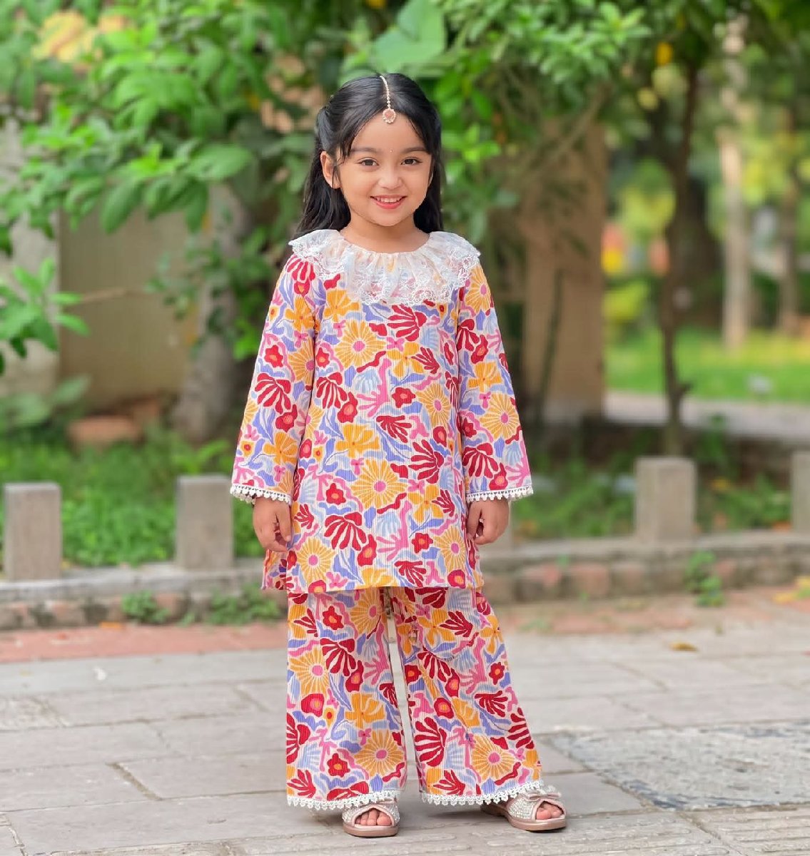 Red Multi Short Co-ords Eid Collocation - Casual Wear