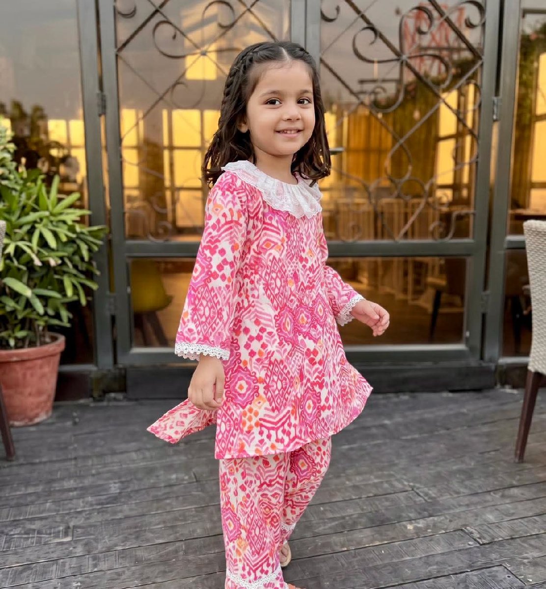 Pink Multy Short Co-ords Eid Collocation - Casual Wear