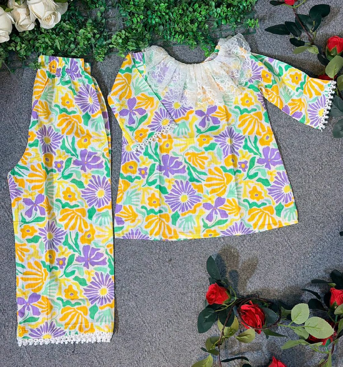 Green Multi Short Co-ords Eid Collocation — ছবি 3