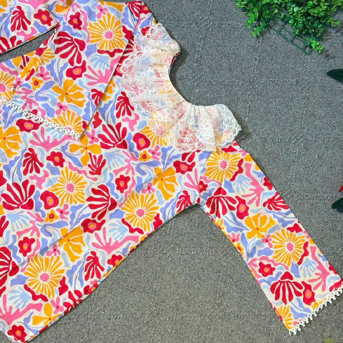 Red Multi Short Co-ords Eid Collocation — ছবি 2