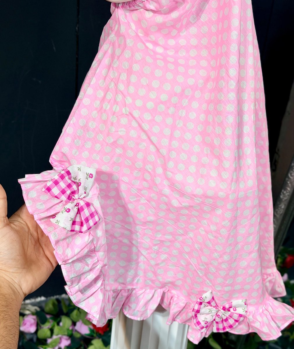 Soft Pink Bol Check Cotton Hijab — ছবি 4